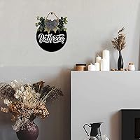 Vista 4 de Corona de madera redonda rústica para baño, decoración de porche para puerta delantera, decoración de porche para inauguración de la casa, arte