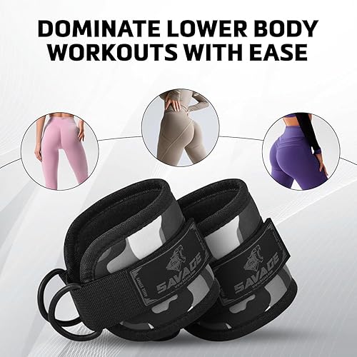 Miniatura 3 de Correa de tobillo para accesorios de máquina de cable Tobillera de gimnasio para patadas, entrenamientos de glúteos, extensiones de piernas,