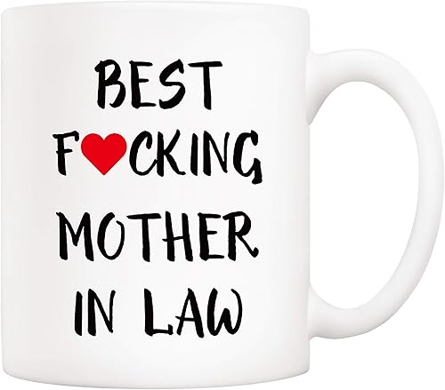 5Aup Regalos para el día de la madre y Navidad divertida taza de café para suegra de yerno, 11 onzas, cumpleaños únicos y