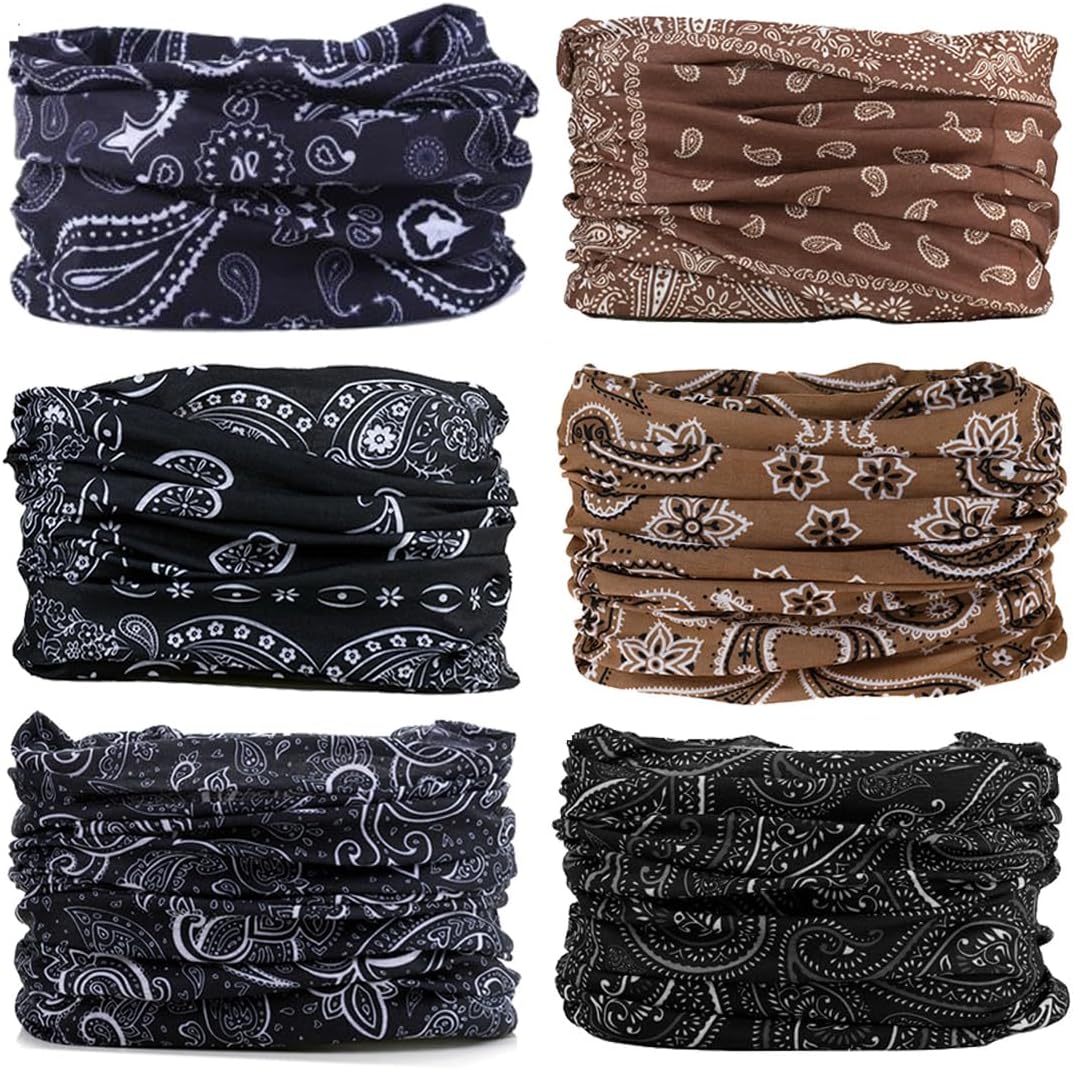 Neck Gaiter Mask Face Scarf Bandana Tube Cover Headwear Balaclava Headband Headwrap for Men and Women