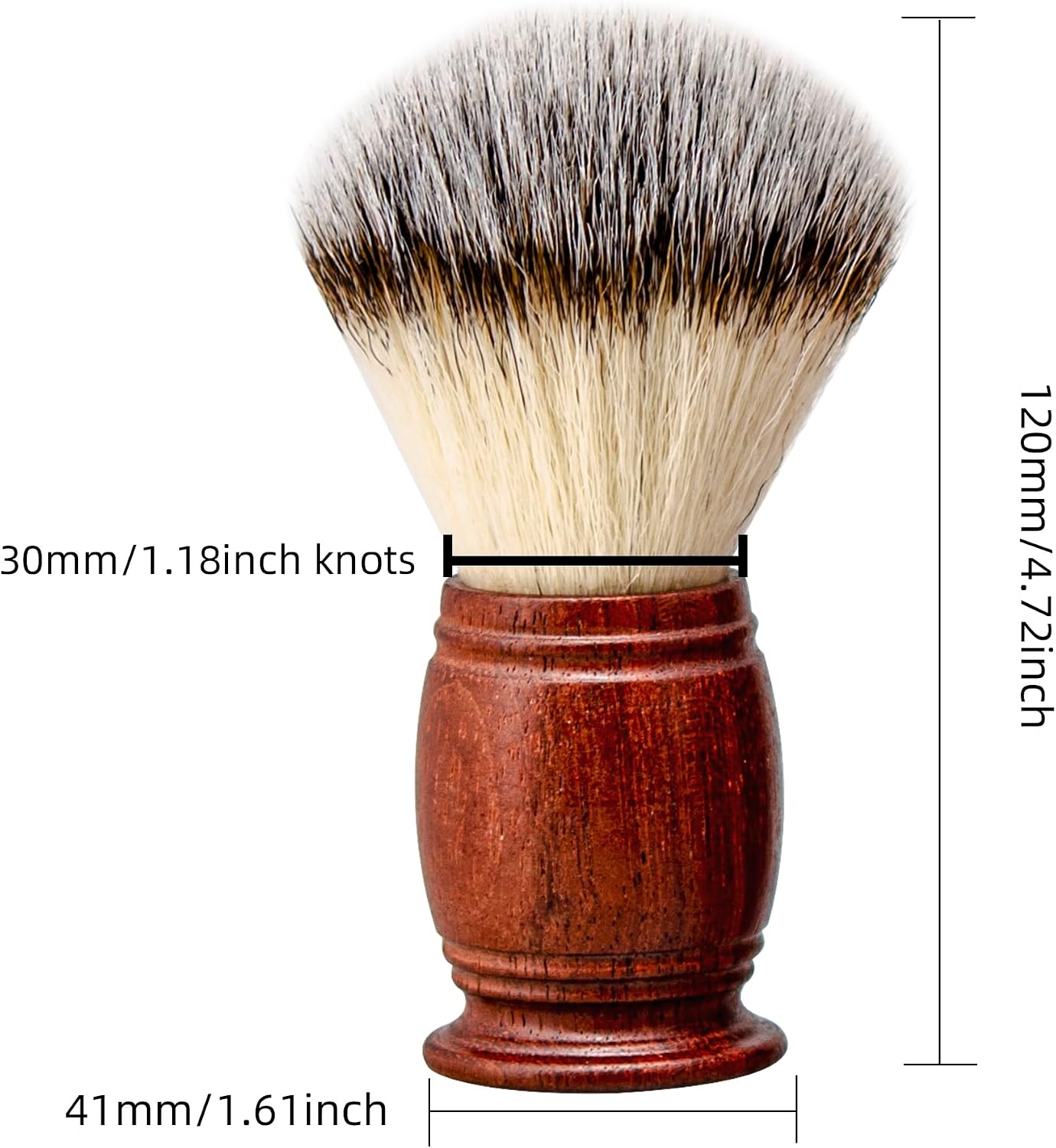 Shaving Brush Set Synthetic Hair Shaving Brush with Solid Wood Handle and Wooden Shaving Soap Bowl for Men Easy to Lather Fits Wet Shaving 30mm Knots