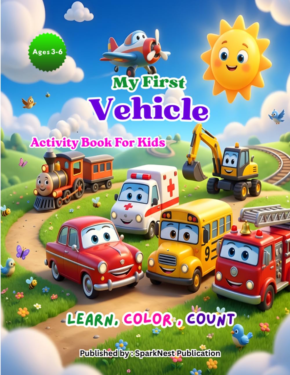 My First Vehicle Activity Book for Kids Ages 3–6: Learn, Trace, and Color Vehicles A to Z | Preschool & Toddler Educational Coloring Book for Early ... Coloring Books for Toddlers (Ages 2–5))