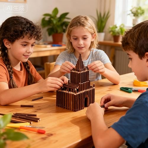 Miniatura 6 de FSWCCK 100 palitos de manualidades, 4 pulgadas de largo, 0.3-0.5 pulgadas de diámetro, ramas de abedul naturales, mini troncos de madera para