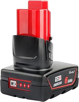 Waitley M12 12V 6Ah Replacement Battery for Milwaukee M12 Li-ion Battery 48-11-2411 48-11-2440 48-11-2402 Tools