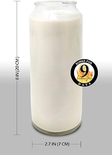 Miniatura 4 de Hyoola Vela de oración blanca de 9 días en tarro de cristal, paquete de 2 unidades, vela de memoria para religiosos, conmemorativos, vigilias y