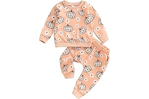 18-Month Halloween Outfit Girl: Pumpkin Sweatshirt and Warm Pants Set