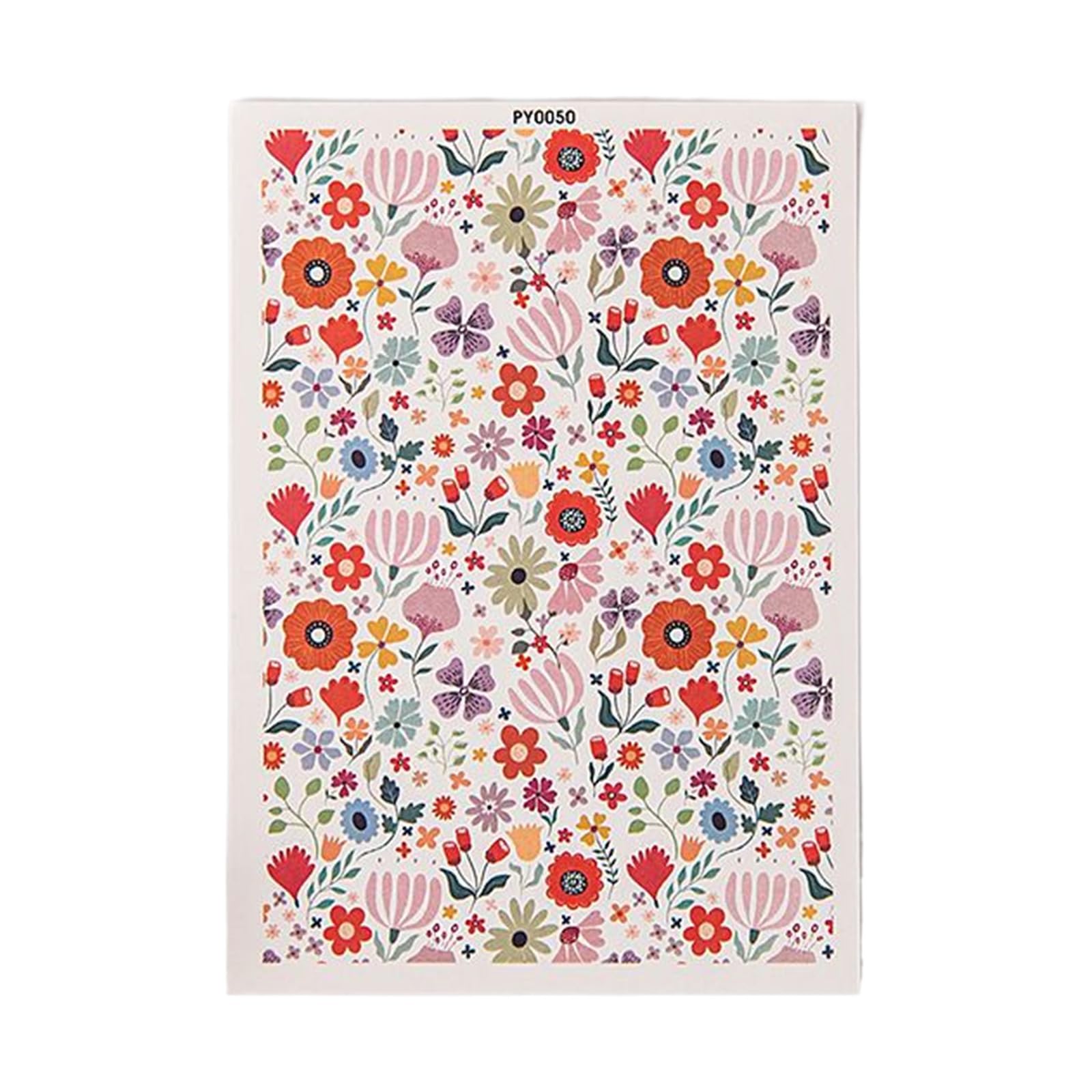 Hrtyvhin Pottery Ceramic Clay Transfer Paper Colorful Flower Colorful Decals Stickers Earrings Jewelry Making