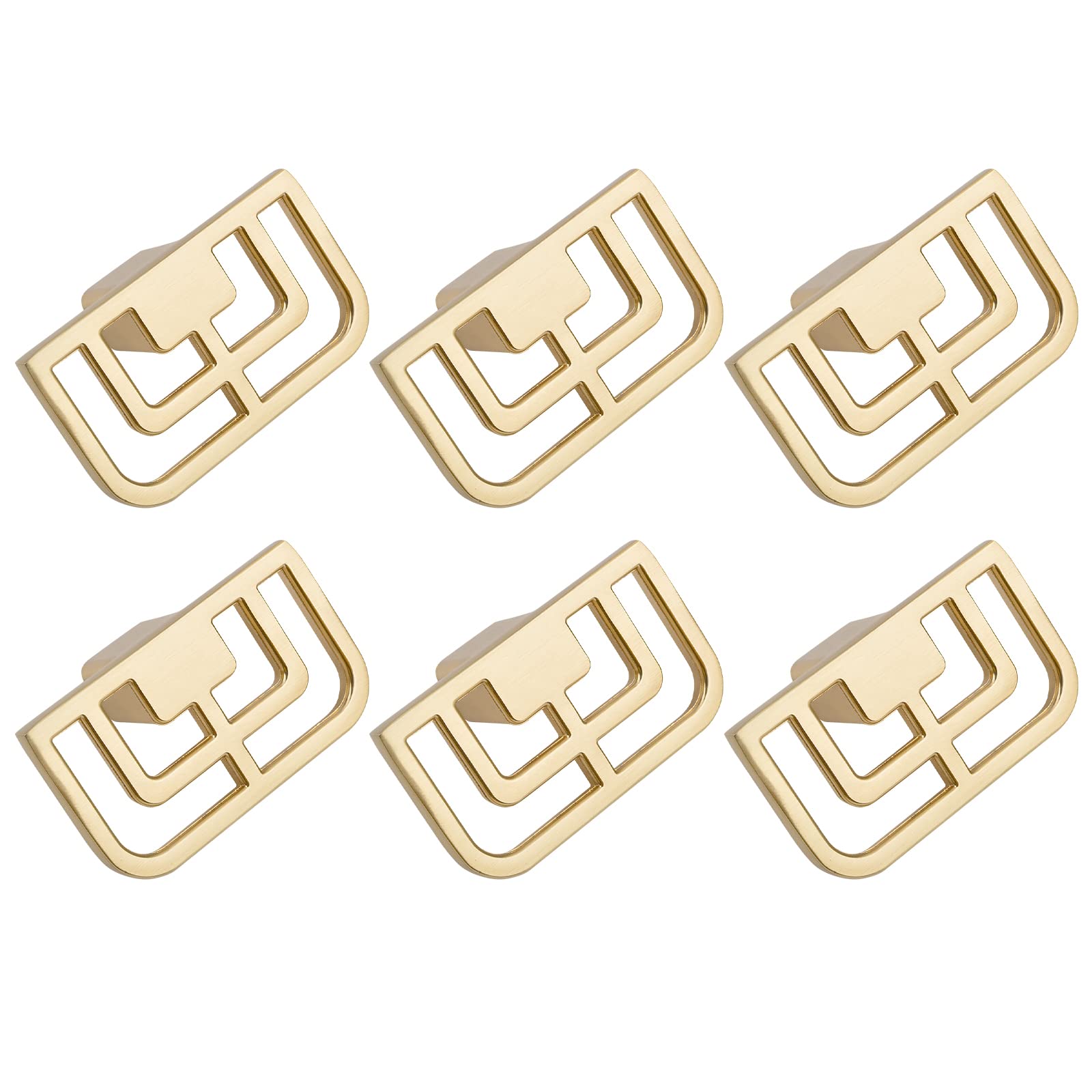 Morobor Copper,Gold Chinese Cabinet Hardware Handles, 6Pcs Of Gold Brushed Drawer Handles, Closet Tv Cabinet Stylish Golden Copper Handles Modern Chinese Auspicious Patterns Handle