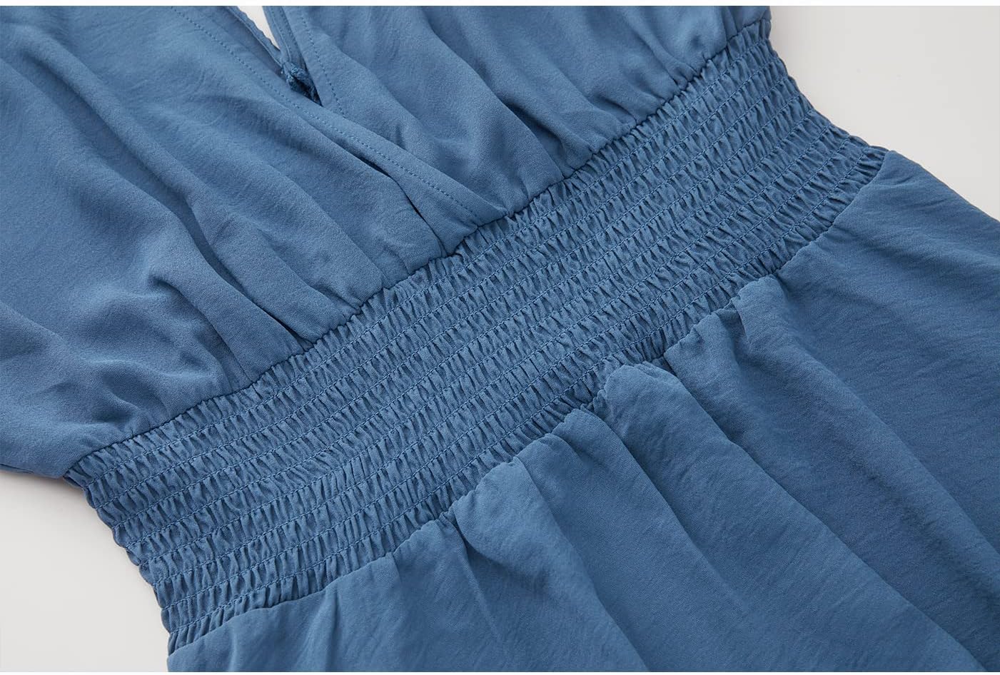 Women's Lace Maxi Dress Short Sleeve V Neck Party Dress Smocked Waist Boho Maxi Dress Bohemian Dress for Women - Image 2