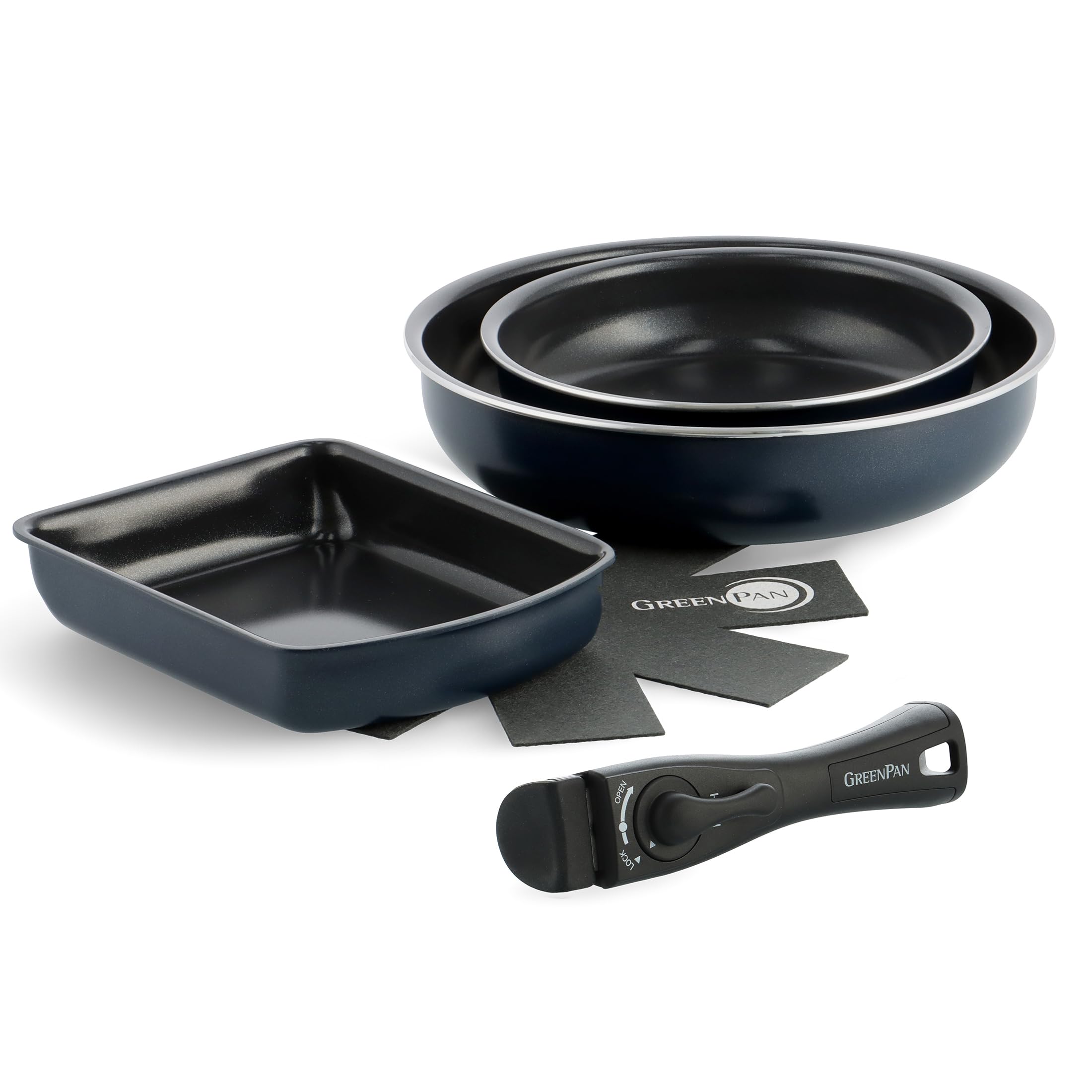 Amazon.co.jp: グリーンパン GREENPAN 鍋フライパン 5点セット 取っ手