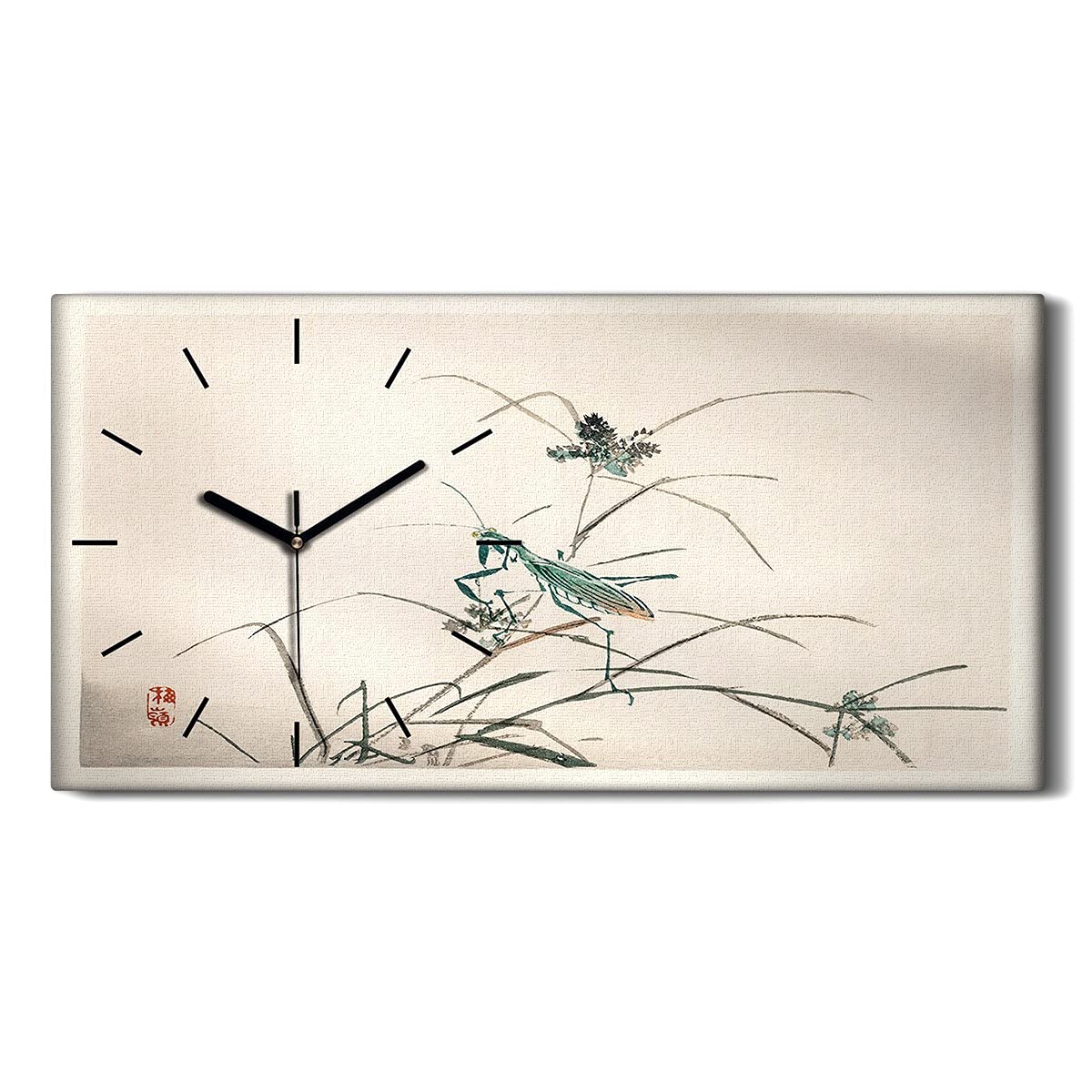 Horloge sur toile 60x30cm décoration art moderne salon et chambre zen