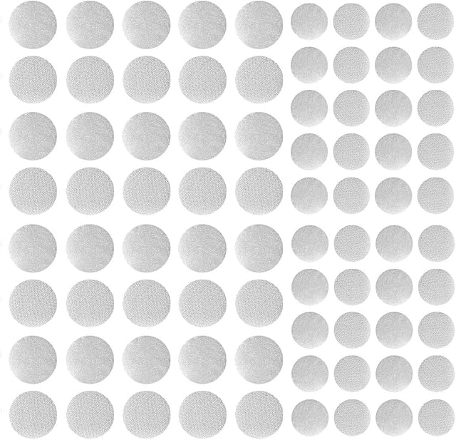 Self Adhesive Dots Tapes, 100Pair Sticky Dot Tapes Super Sticky Hook Loop, 10mm ANG 20mm(White)