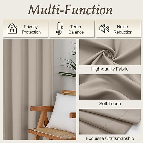 Miniatura 155 de Gwine Cortinas opacas para sala de estar de 63 pulgadas de largo, con aislamiento térmico, cortinas opacas para decoración de dormitorio con Azul