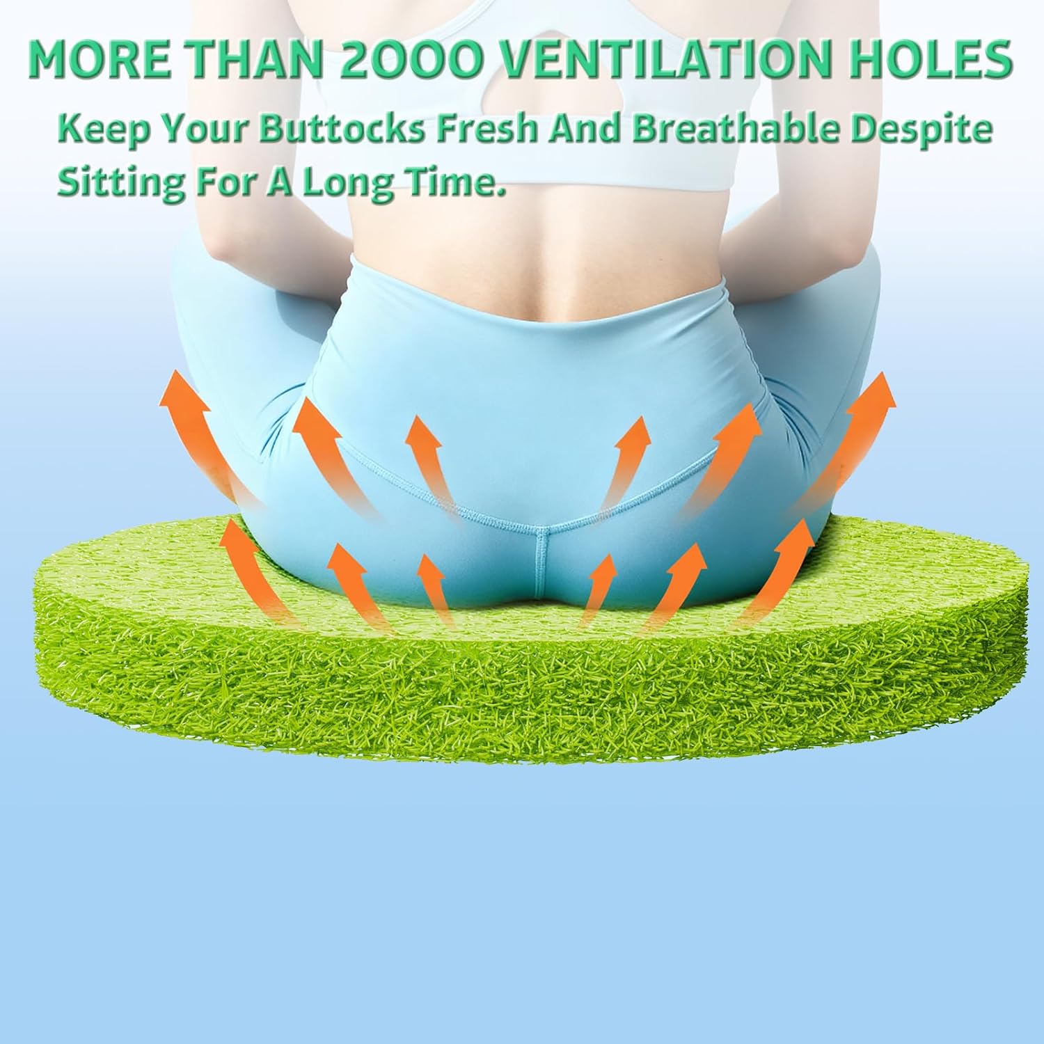 Round TPU Meditation Cushion, Floor Pillow, Breathable Mat for Yoga and Zen Practice, Firm Yet Soft Indoor Seat with Enhanced Posture Support (Dark Green, 17.7" D x 2" H)