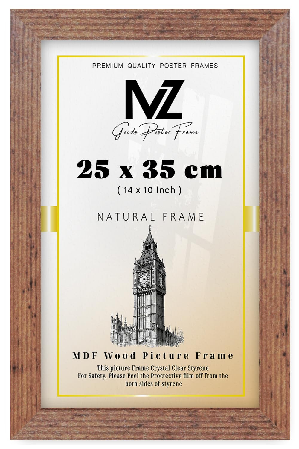 Mz Goods Rustic | Mdf Poster Frame (25 X 35 Cm) 35 For Art, Portrait & Wall Gallery, Mdf Wood Finish, Comes With Easy Hanging Hooks [ ]