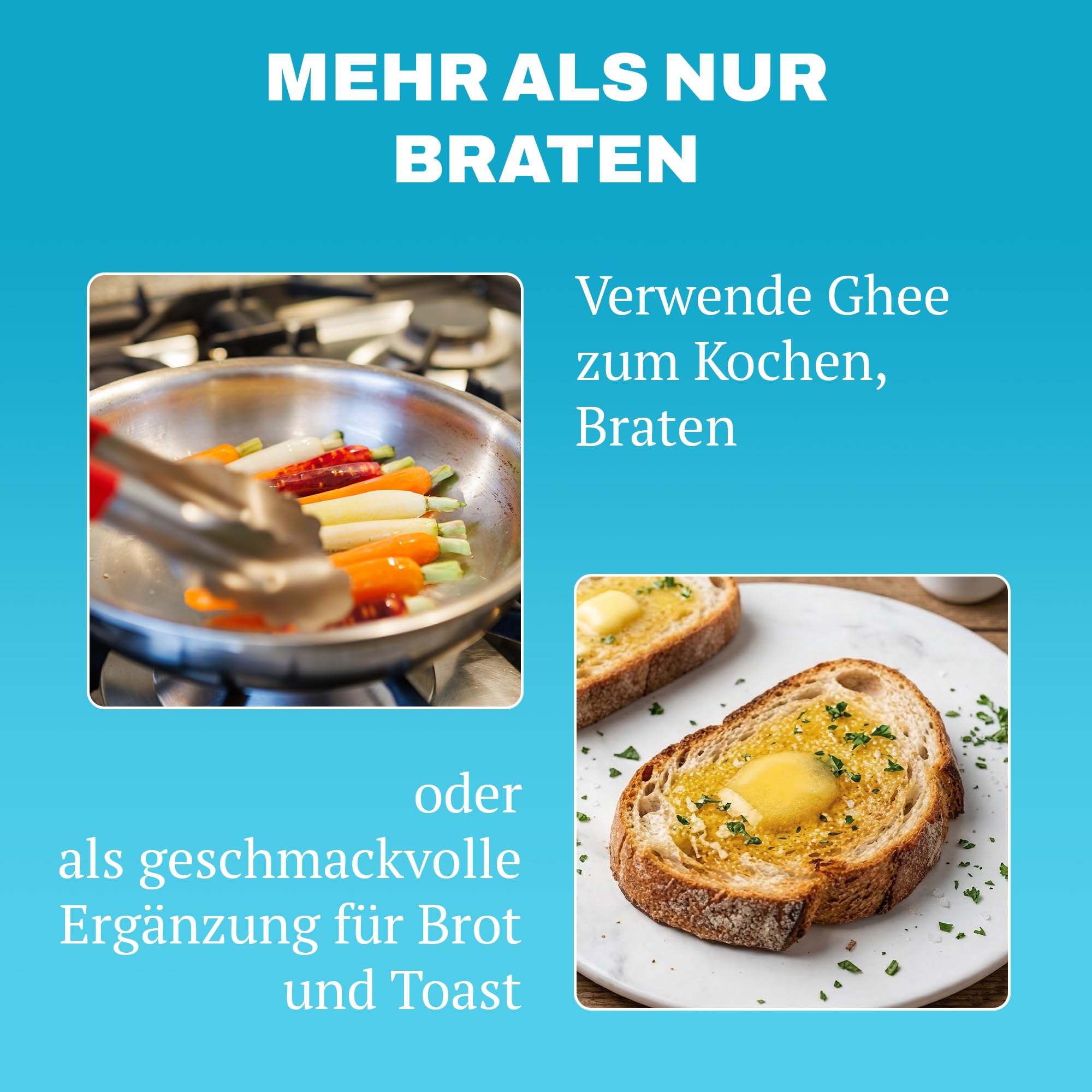 Ghee Easy 850g Ghee Bio von Grasgefütterten Kühen - Ghee Butter ohne Zusatzstoffe - Zertifiziert Organisch & Biologisch - Hochreines Ayurveda Ghee ohne Laktose und Gluten - 100% Europäisch