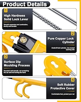 ハンドルロック　Vehicle Security System 46-1502 Amazon.com: Steering Wheel Lock with 113dB Alarm, ELECTOP