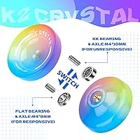 Vista 4 de Yoyo responsivo para niños principiantes, Yo Yo Crystal K2 profesional, Yo-Yo de doble propósito para adultos + rodamiento Yo Yo extra no responsivo