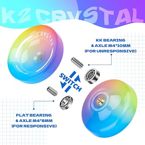 Miniatura 4 de Yoyo sensible para niños principiantes, Yoyo Crystal K2 profesional, yoyo de doble propósito para adultos + rodamiento Yo Yo extra insensible + 12