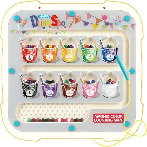 Miniatura 8 de SHTALHST Laberinto magnético de doble cara 2 en 1 y tablero de dibujo magnético de doble cara y tablero magnético de dibujo, rompecabezas y tablero