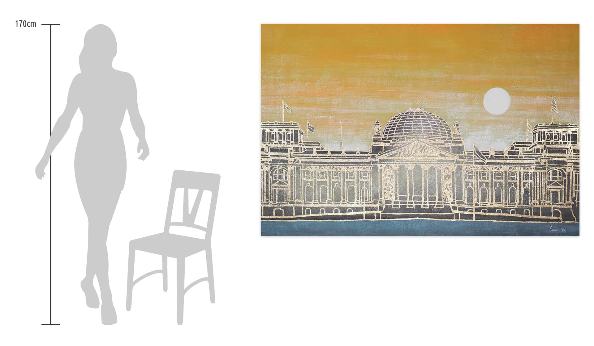 KunstLoft Obraz Olejny 'Palace of Polity' 180x120cm | Oryginalne Nowoczesne Ręcznie Malowane Obrazy | Nowoczesny | | Duży Obraz na Płótnie