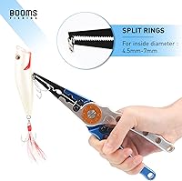 Vista 5 de Booms Fishing X1 Alicates de Pesca de Aluminio para Agua Salada, Kit de Aparejos de Pesca de Surf, Multiherramienta de Pesca Removedor de Anzuelos