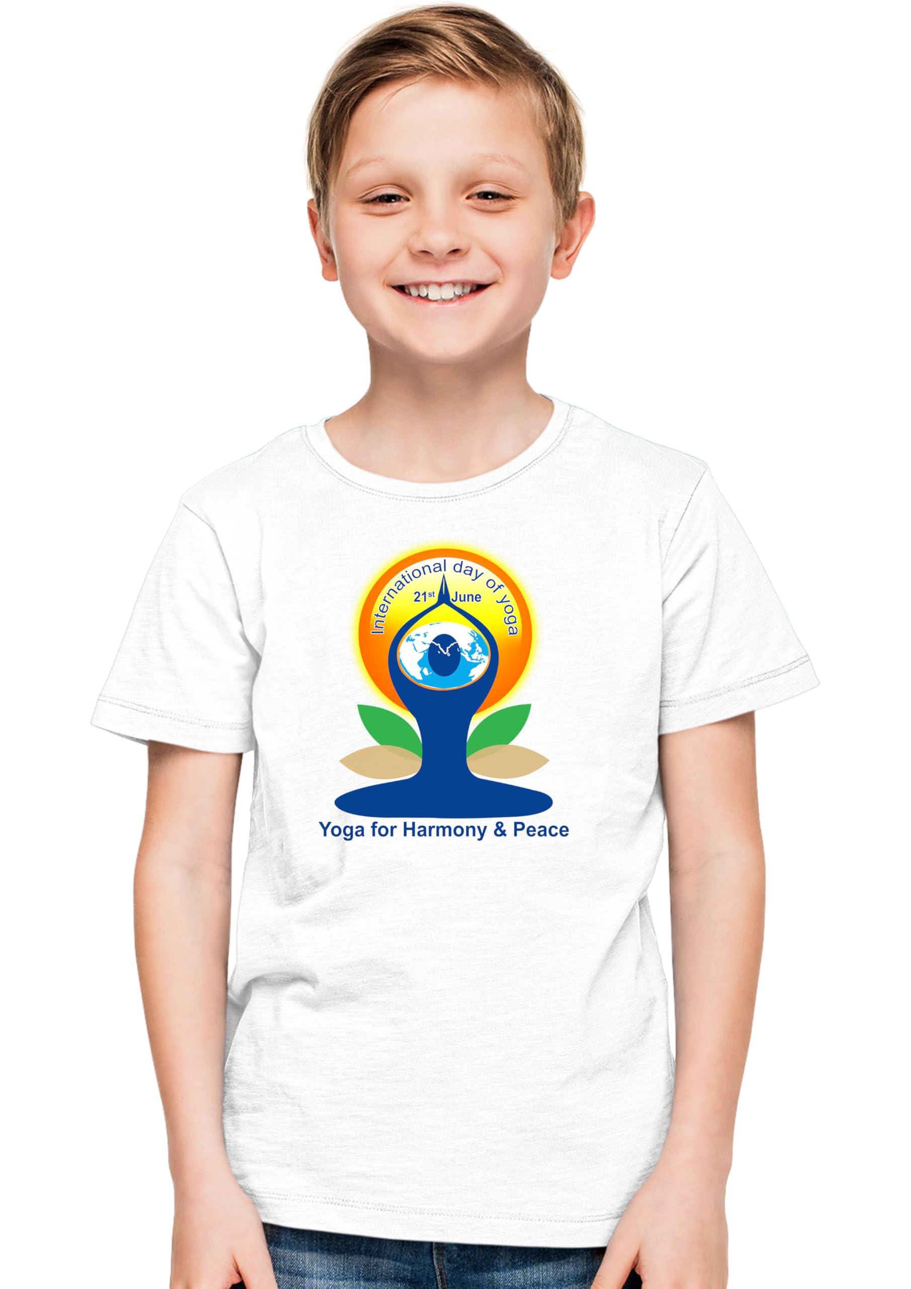 printabulous International Yoga Day Half Sleeve Round Neck T-Shirt – Pure Cotton, Waterproof Prints Kids D2-picture-54