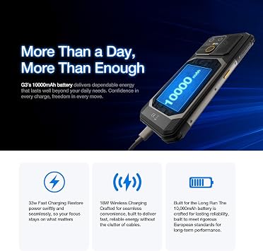 AGM G3 Rugged Android 15 Smartphone 25fps Thermal Camera 512x384, 12GB + 512GB, 5G Unlocked, 6.72 FHD Display, MTK 7300, Fast Wireless Charging, 10000mAh, Camping Flashlight/116dB Speaker (G3)