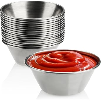 COM-FOUR  16x metal snack bowls serving bowls for dips snacks and starters or desserts 16 pieces - small