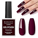 Makartt Dark Red Burgundy Gel Polish: 15ml Maroon Red Gel Nail Polish Fall Winter Soak Off UV LED Lamp Art Manicure Salon DIY Home Intense Color Gifts for Women Crimson Luxe