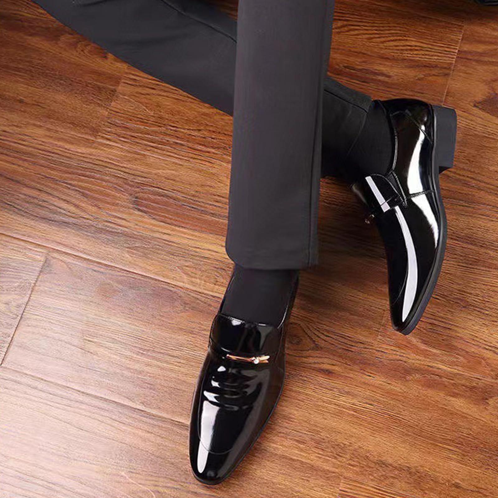 Negocios Casual Slip En Mocasines Charol Cuero Formal Oxford Vestido Zapatos Esmoquin Boda Zapato De Los Hombres