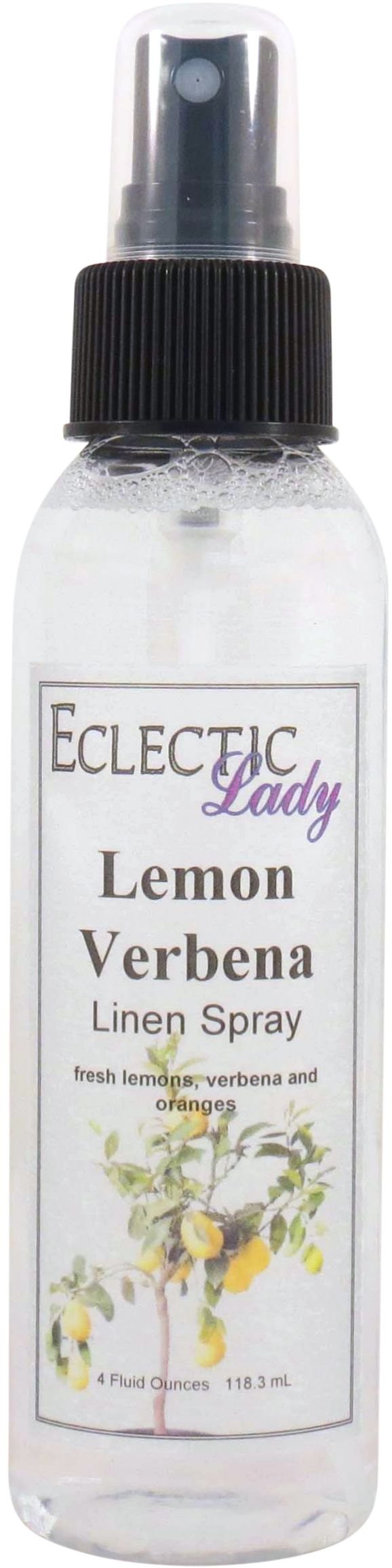 Lemon Verbena Linen Spray (Double Strength), 4 ounces - Eclectic Lady Sheet and Linen Spray - No Artificial Colors, Parabens, or Preservatives - Long-Lasting Scent for Bed, Fabric & Pillow