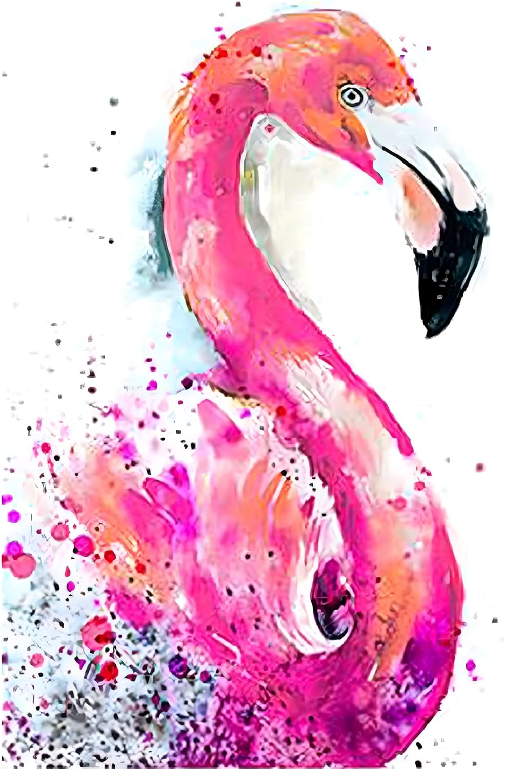 MXJSUA DIY 5D Diamond Art Painting Flamingo by Number Kits for Adults, Flamingo Diamond Art Painting Kits Round Drill Diamond Art Kits Picture Arts Craft for Home Wall Art Decor 12×16 inch