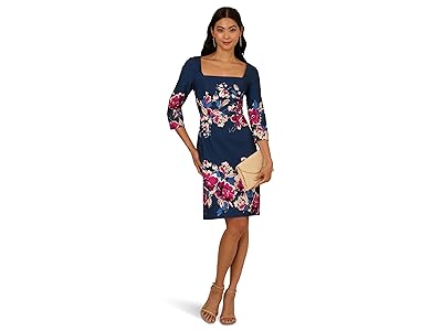 Adrianna Papell Border Floral Midi Dress Women
