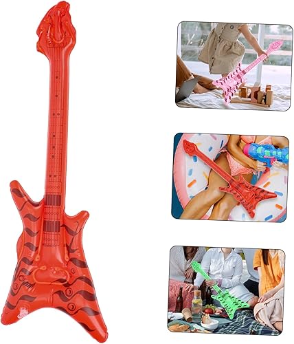 Miniatura 6 de BESTOYARD Instrumento de rock inflable para fiesta musical, guitarra, eleguitar, guitarra, estrella de rock, globos de guitarra, globos impermeables