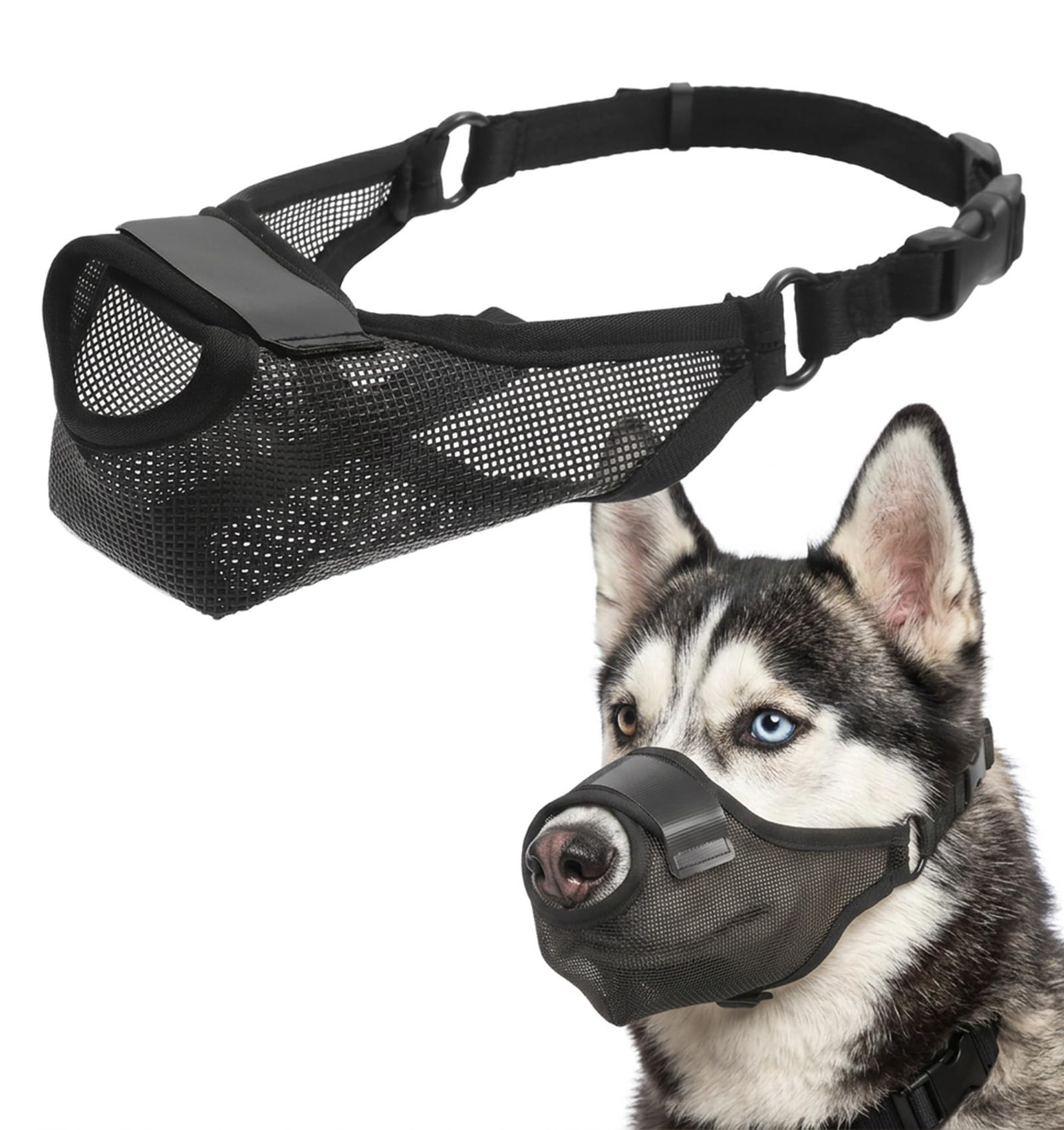 Dog Muzzle Large Breed, Breathable Soft Dog Muzzle Adjustable