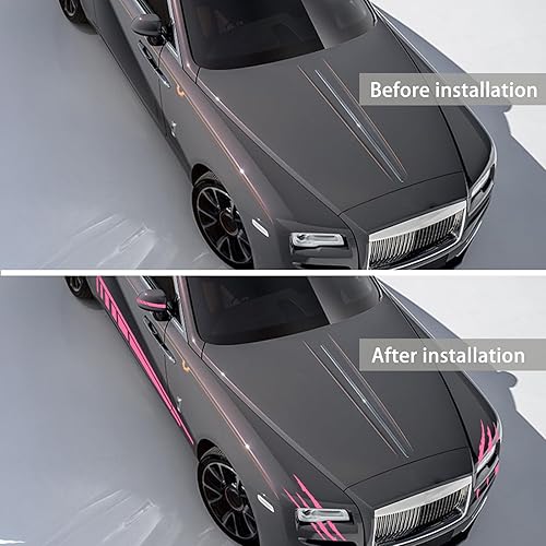 Miniatura 3 de 6 calcomanías de vinilo para el lado del cuerpo del automóvil, calcomanías para puerta lateral de carreras con espejo retrovisor, calcomanías