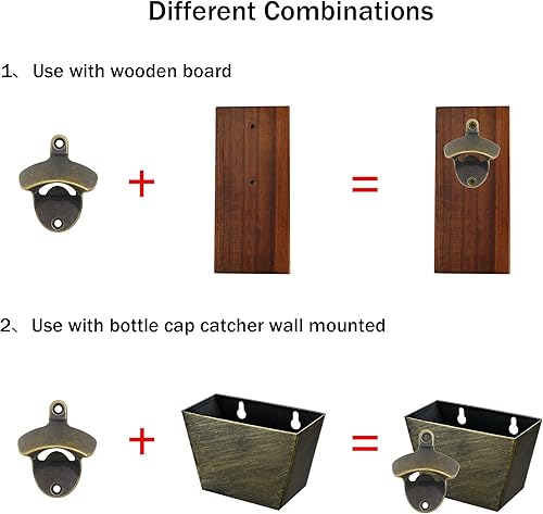 Miniatura 3 de 30 piezas de abrebotellas vintage montado en la pared de latón a granel abrebotellas abrebotellas montado en poste para bricolaje de madera (bronce