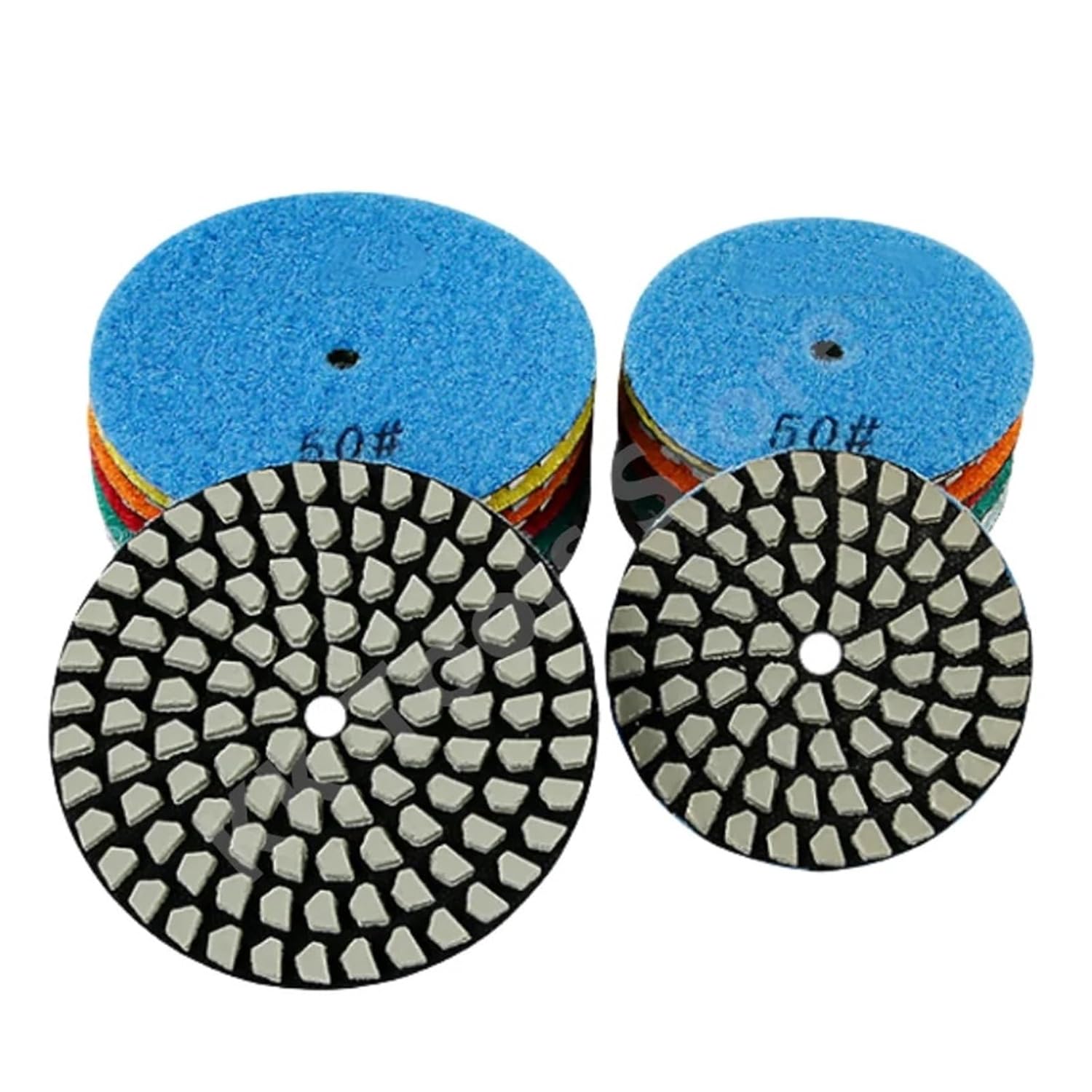 7PCS 3/4Inch Dry Polishing Pads Gloss Pad Soft Abrasive for Granite Marble Stone Sanding Power Tools(1500,4 inches)