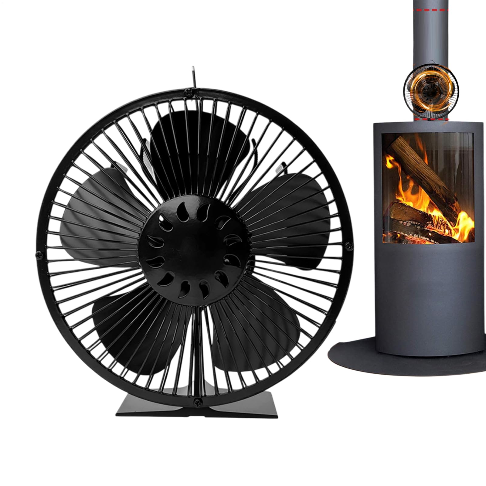 Ventilador Térmico De Chimenea Cubierta Protectora Silenciosa No Eléctrica