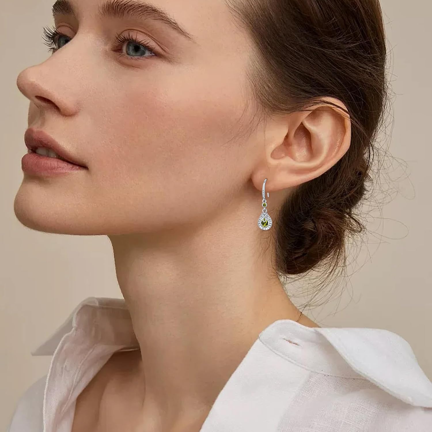 Birthstone Teardrop Earrings 925 Sterling Silver Hypoallergenic Cz Dangle Earrings Birthstone Jewelry Gifts for Women