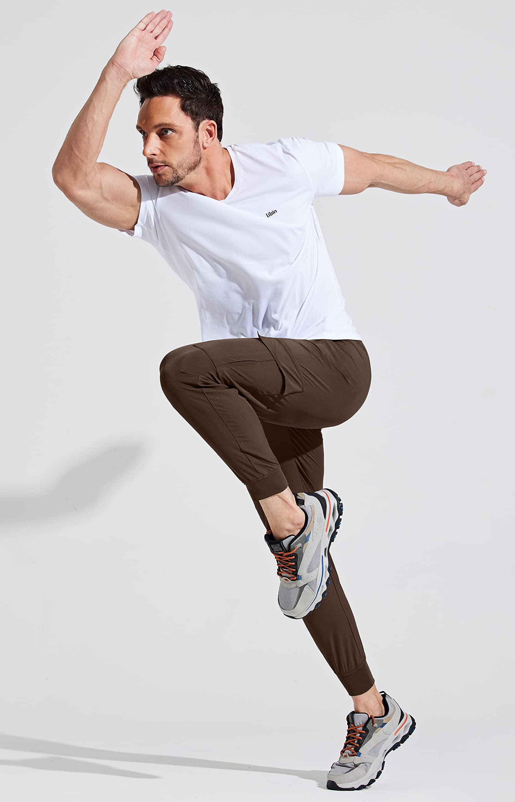 Libin Pantaloni da Jogging da Trekking Uomo Leggeri ad Asciugatura Rapida Pantaloni da Cargo Allenamento Atletico Viaggio Golf Casual All'aperto Pantaloni