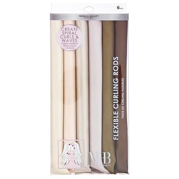 Expressions 6pc Satin Curling Rods - Super Soft Hair Accessories for Women - Flexible Curlers for Everyday Styling, Natural Waves & Spiral Curls