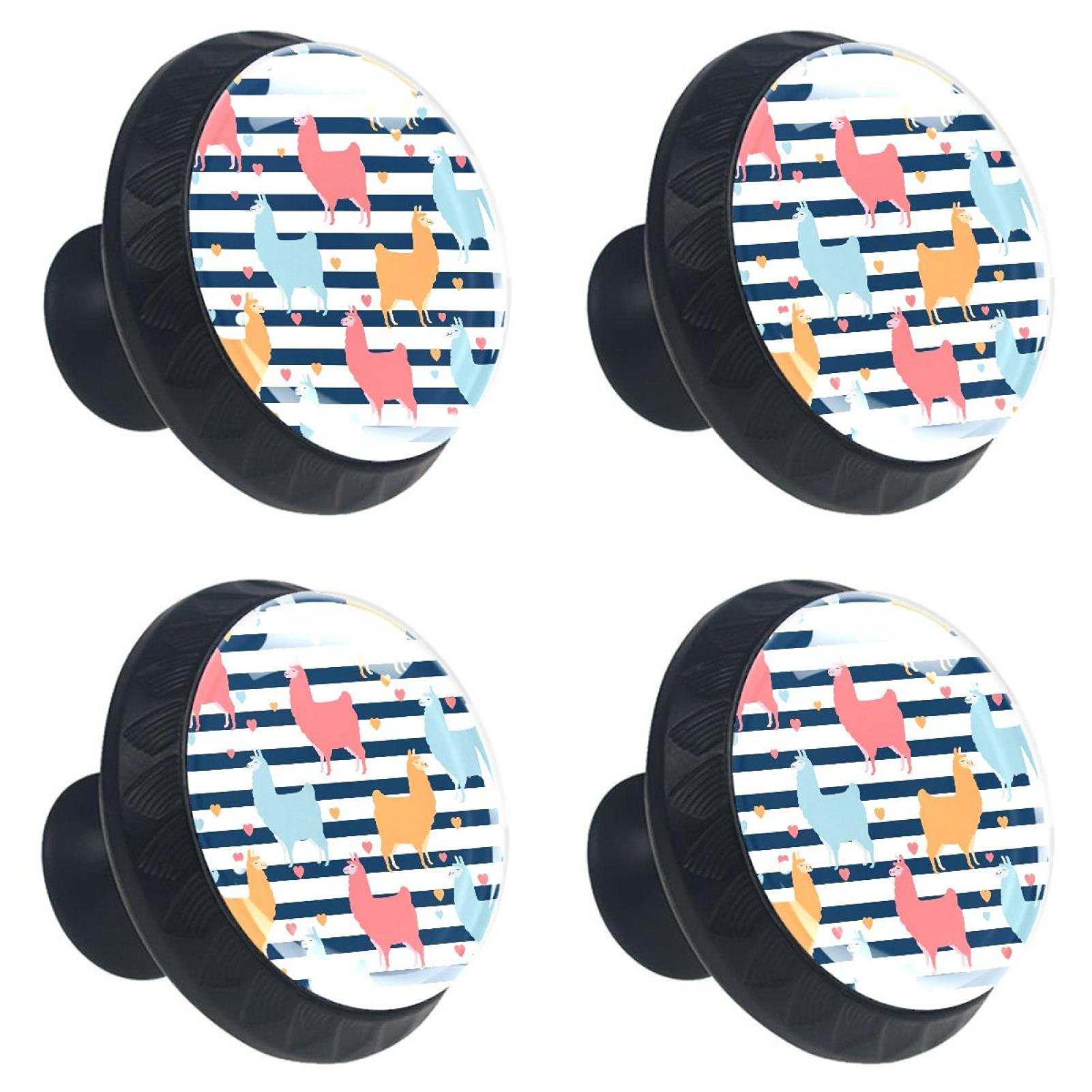 Boutons de tiroir en verre bleu marine et orange pour meubles