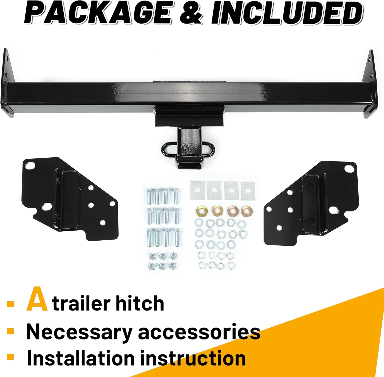 Kojem Class 3 Trailer Hitch Compatible with 2005-2015 Toyota Tacoma 2” Receiver Tow Hitch Powder Coated