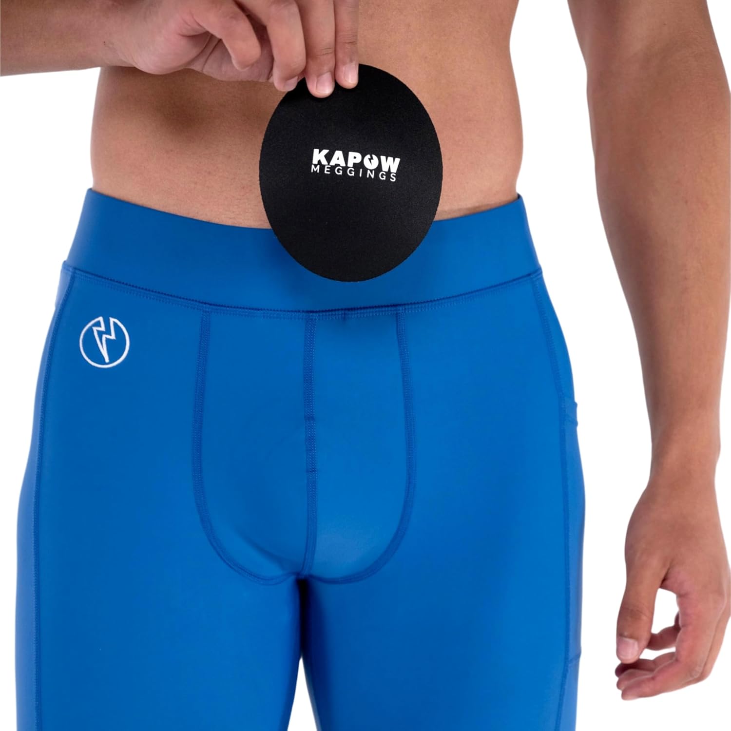 Kapow Meggings Men's Performance Leggings with Removable Front Pad - Sporty Compression Leggings with Pockets - Image 3