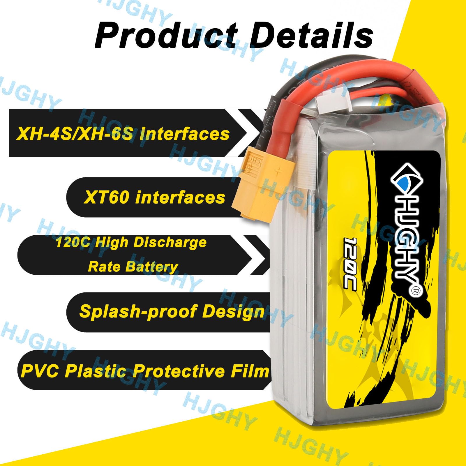 Batteria da 14,8 V 120 C per aeromodelli da Corsa | Batteria ai polimeri di litio da 14,8 V 4S, batteria per drone da 22,2 V 6S con elevata velocità di scarica a 120C.