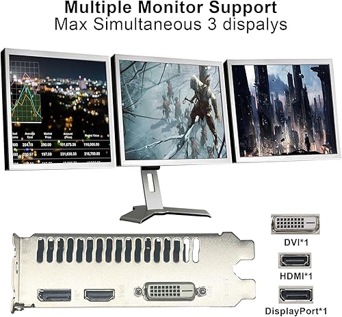 Miniatura 5 de SHOWKINGS Tarjeta gráfica AMD Radeon RX 550 de 4 GB, tarjeta de video GDDR5 de 256 bits para juegos de PC, PCIE 3.0 DirectX 12 tarjetas gráficas de