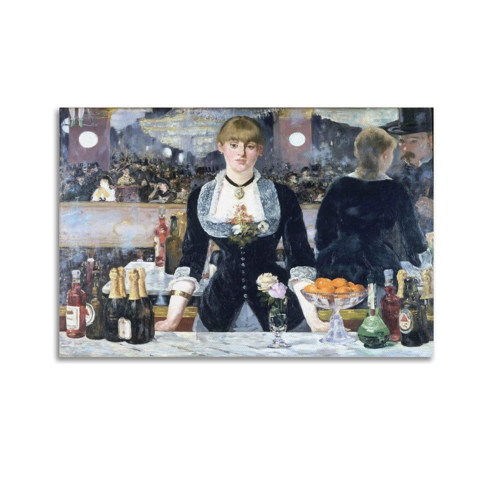 Ymxsdimds Unframe-Style The Bar At The Folies Bergere By Edouard Manet Painting Art Posters Canvas Art And Wall Art Picture Print Modern Family Bedroom Decors 20X30inch(50X75cm)