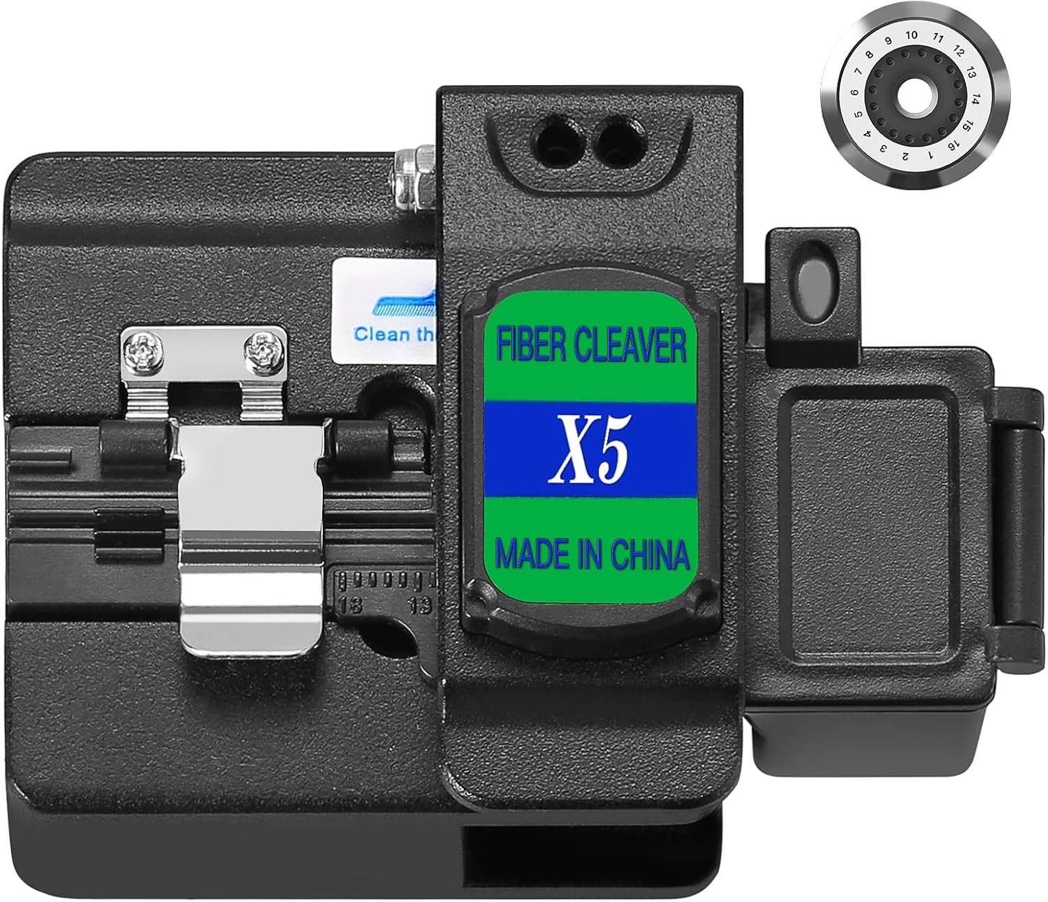 Optical Fiber Cleaver High precision stripping tool X5 cable cutter 16 cutting points 48000 times Hot melt Cold joining Fiber cutting knife with 1pcs spare blade